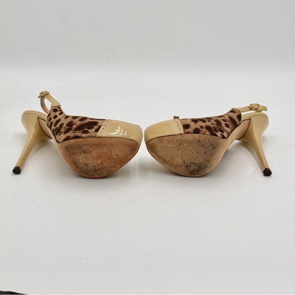 DOLCE & GABBANA Rare Vintage Leopard Slingback Platform Heels Style # 15228 - Picture 12 of 16